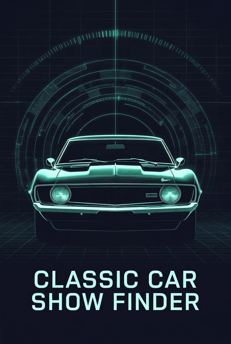 Classic muscle car centered in a radar display